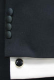 Black Tapered Tuxedo 2 Button Tuxedo Wool For Men