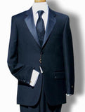 Black Tapered Tuxedo 2 Button Tuxedo Wool For Men